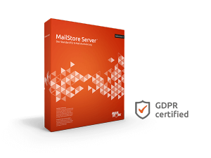带有GDPR证书的MailStore Server Boxshot